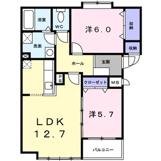 グレートバリー【1階】の間取り