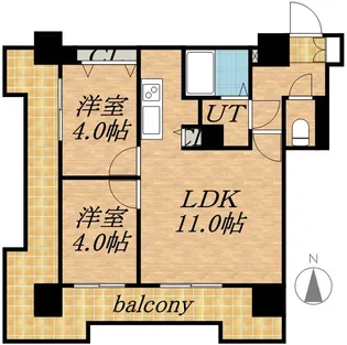 UURコート札幌北三条【1106号室】の間取り