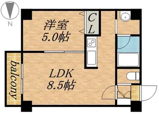 ラ・ヴィスタ行啓通【5階】の間取り