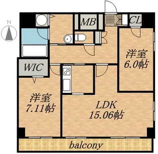 レジディア大通西【14階】の間取り