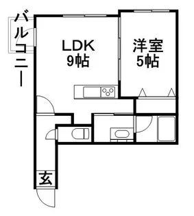 1LDKの間取り画像