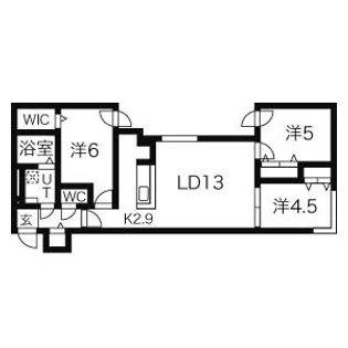 ヴェリタス美術館通【3階】の間取り