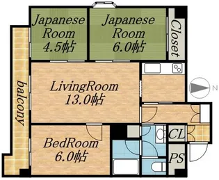 ロワイヤルハイム山鼻【2階】の間取り