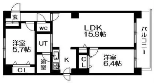 アイマール川沿【2階】の間取り