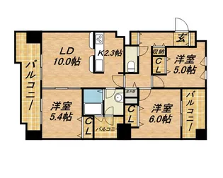 モデナ山鼻【2階】の間取り