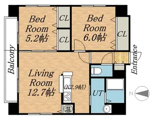 モルティーニ山鼻【4階】の間取り