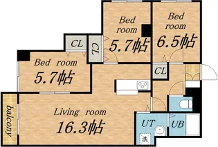 セピア山の手【6階】の間取り