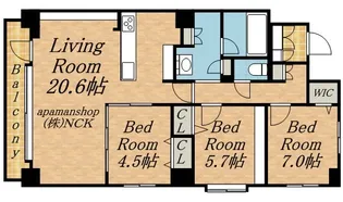 ラ・クラッセ札幌ステーションスクエア【4階】の間取り