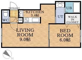 グランメールウエスト【1階】の間取り
