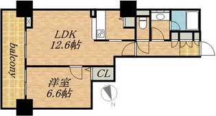 PRIME URBAN札幌 RIVER FRONT【01302号室】の間取り