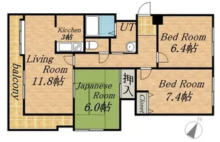 アルファスクエア円山【00507号室】の間取り
