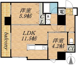 クレジデンス札幌・南4条【00301号室】の間取り