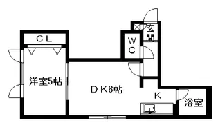 ツインズ南8条壱番館【202号室】の間取り