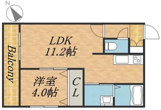 ベルチェドマーニ【1階】の間取り