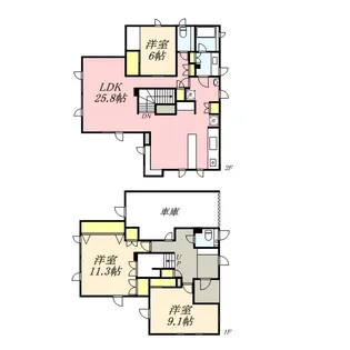 北海道札幌市中央区宮の森三条2丁目【一戸建】の間取り