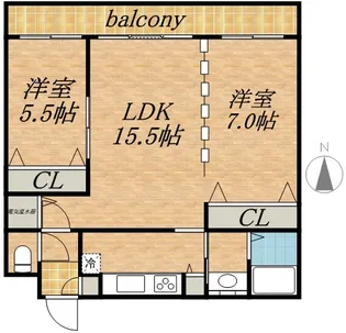 ピノグローブ伏見【0407号室】の間取り
