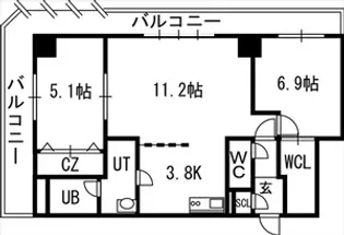 グランカーサ永山公園通 EAST【00901号室】の間取り