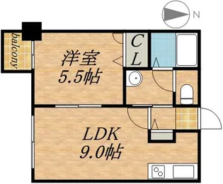 グランカーサ南11条【00805号室】の間取り