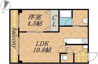 セントポーリア拾番館【401号室】の間取り