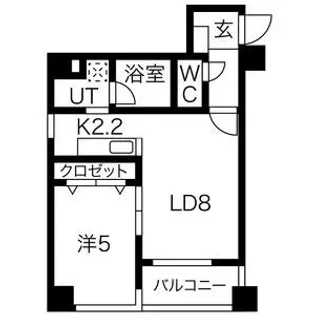 クラージュ南円山【4階】の間取り