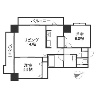 第10旭レジデンス【503号室】の間取り