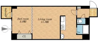 コトン大通中央【203号室】の間取り