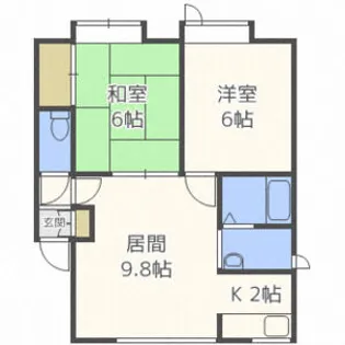 ウエストコート【202号室】の間取り