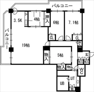 知事公館前タワーレジデンス【02002号室】の間取り