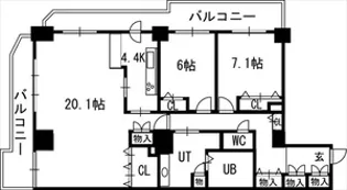 知事公館前タワーレジデンス【00802号室】の間取り