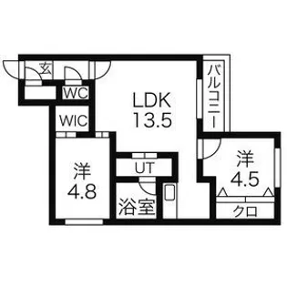 プレオン・ウエスト・ロカ【1階】の間取り