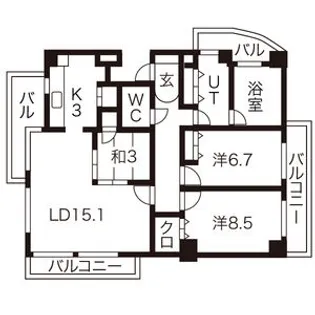 バーグレーブ山の手【4階】の間取り