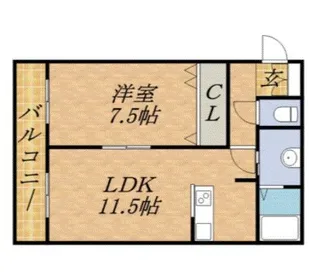 ジュネス山鼻【301号室】の間取り