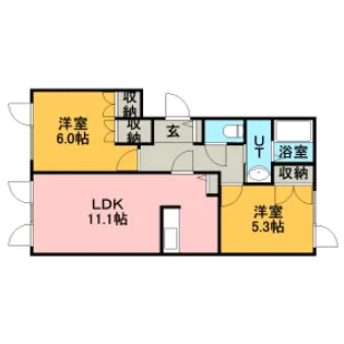 グレートヴュー【102号室】の間取り