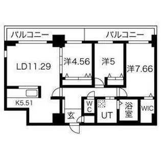 コローレ知事公館前【1001G号室】の間取り