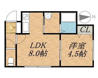 ヴェルデュール中央【202号室】の間取り