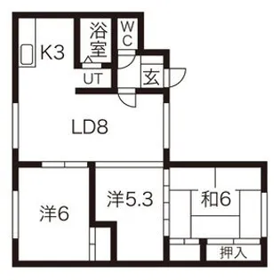 レジデンス曳地【106号室】の間取り