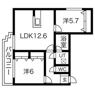 澄川パークハイツ弐番館【306号室】の間取り