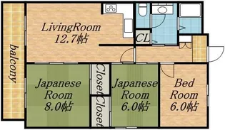 メゾン伏見【312号室】の間取り