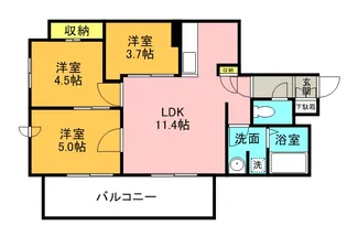 レジディア北2条イーストⅡ【3階】の間取り