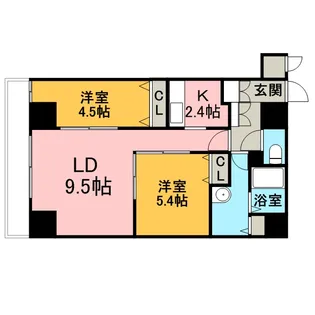 レジディア南1条【7階】の間取り