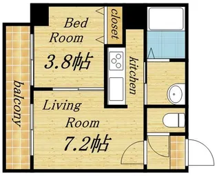 サンウッド札幌医大前【9階】の間取り