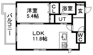 グランヴィア大通【201号室】の間取り