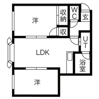 2LDKの間取り画像