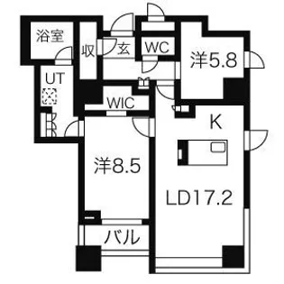 プライムメゾン大通公園【1401号室】の間取り