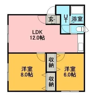 シティハイム北ノ沢【102号室】の間取り