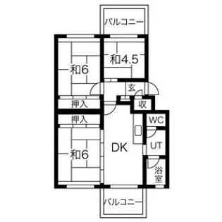 真駒内柏丘団地Aー4号棟【4階】の間取り