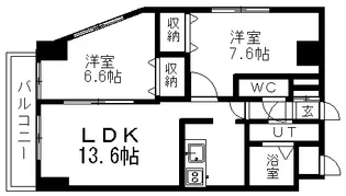 エステラ真駒内【0702号室】の間取り