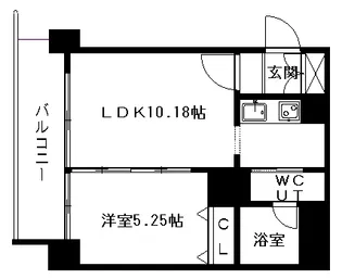 ソレイユ中島公園【0203号室】の間取り
