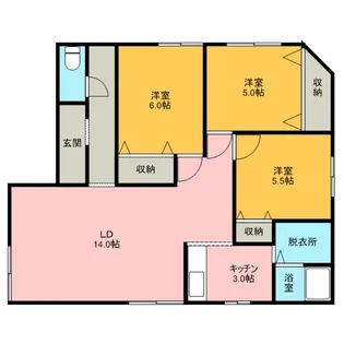 リリーハウス【1階】の間取り