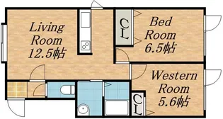 ソレイユ石山【0102号室】の間取り